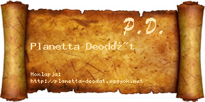 Planetta Deodát névjegykártya